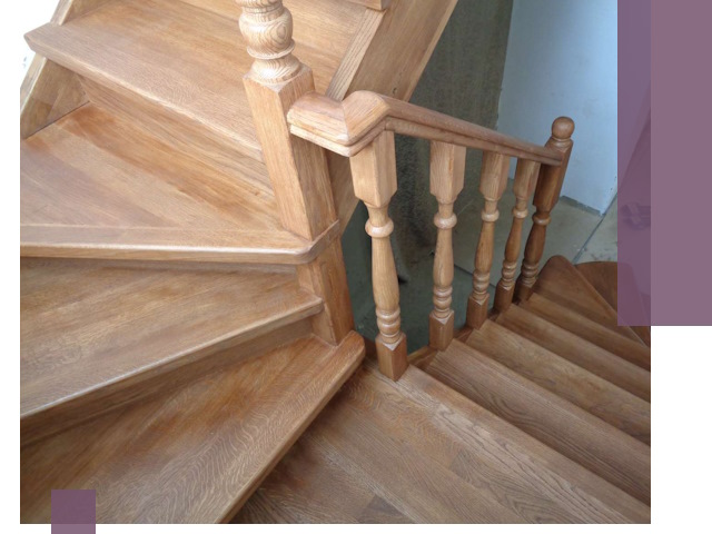 Дубовые лестницы под ключ в Воркуте: изготовление и монтаж