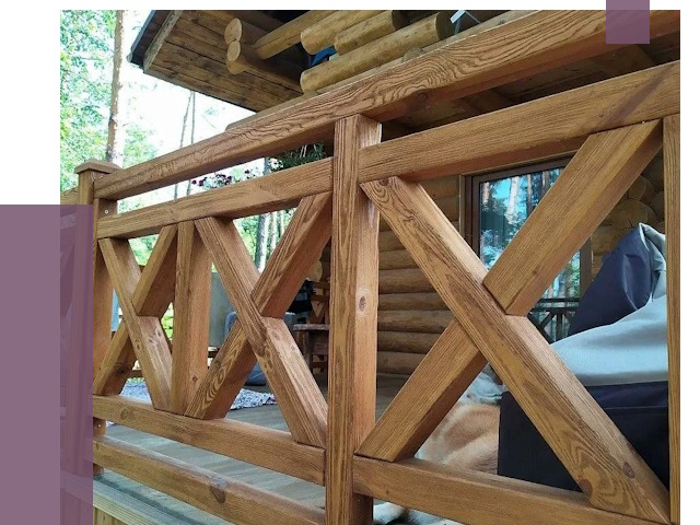 Деревянные перила под ключ в Воркуте от 7711 руб. 