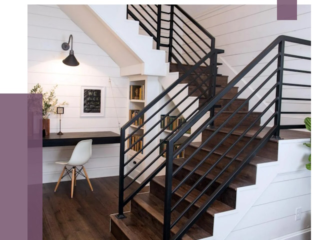 Перила для лестницы в доме в Воркуте от 7454 руб. — ПРОЛЁТ-Врк