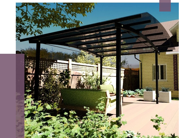 Навесы для террасы в Воркуте от 13108 руб. под ключ | ПРОЛЁТ-Врк