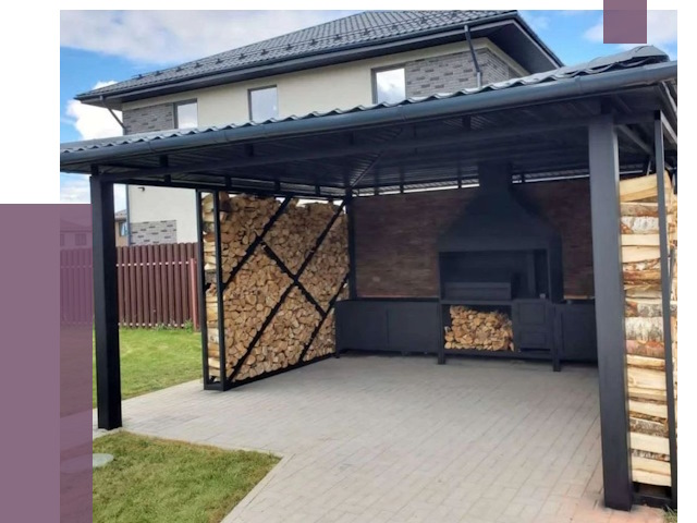 Навесы для барбекю в Воркуте от 12800 руб. под ключ | ПРОЛЁТ-Врк