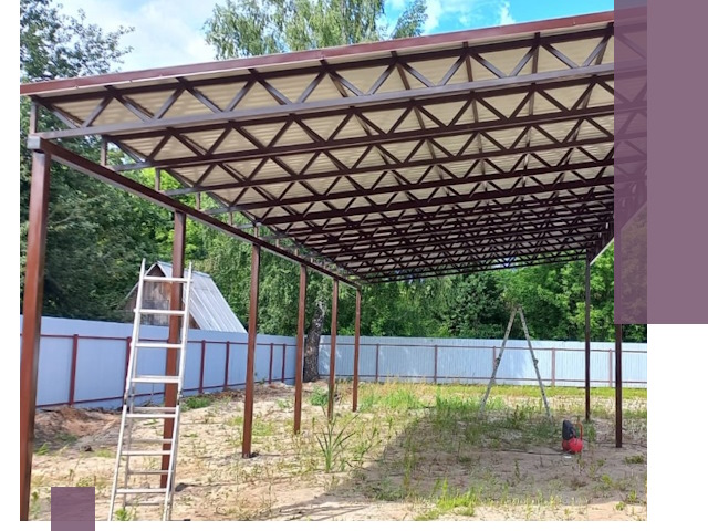 Односкатные навесы под ключ в Воркуте — изготовление и монтаж