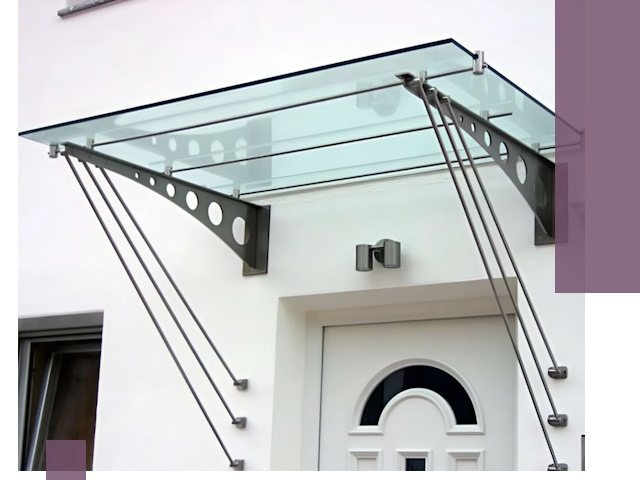 Козырьки над входом под ключ в Воркуте — изготовление и монтаж