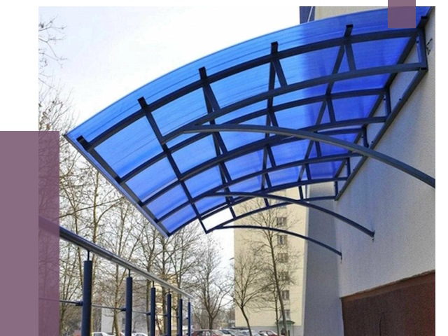 Козырьки из поликарбоната в Воркуте от 4318 руб. под ключ | ПРОЛЁТ-Врк