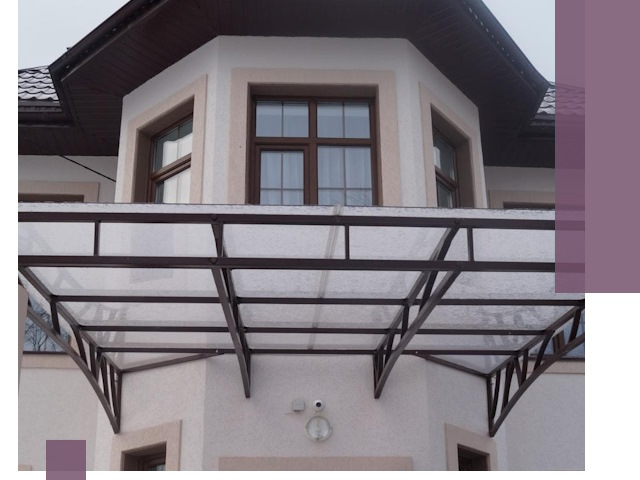 Козырьки из поликарбоната под ключ в Воркуте