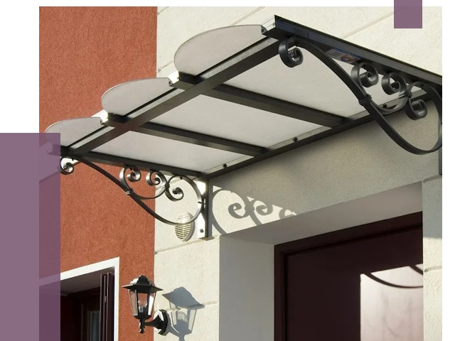 Односкатные козырьки в Воркуте от 8430 руб.  | ПРОЛЁТ-Врк