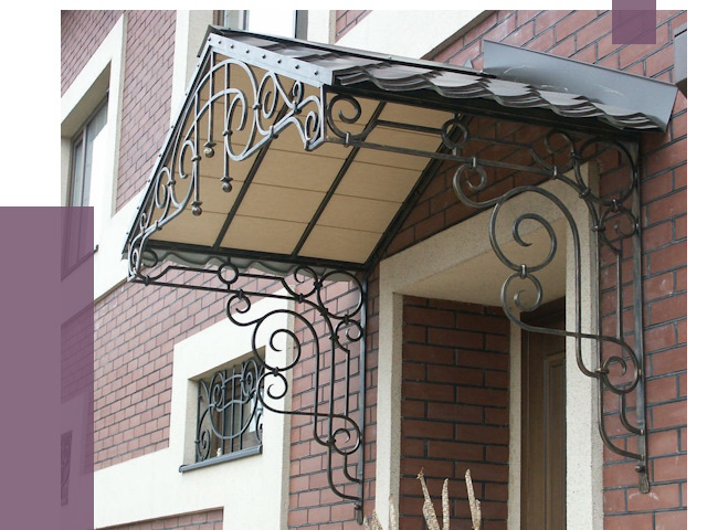 Двускатные козырьки в Воркуте под ключ от 12851 руб.