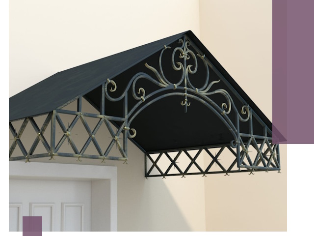 Двускатные металлические козырьки под ключ в Воркуте